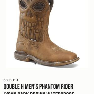 Double H Men's Skull Design Western Boots - Tan